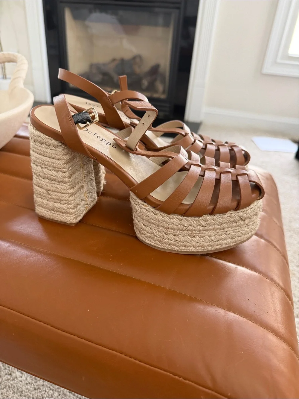 Dee Ocleppo Women’s Tan Woven Platform Sandals — Stylish Summer Heel